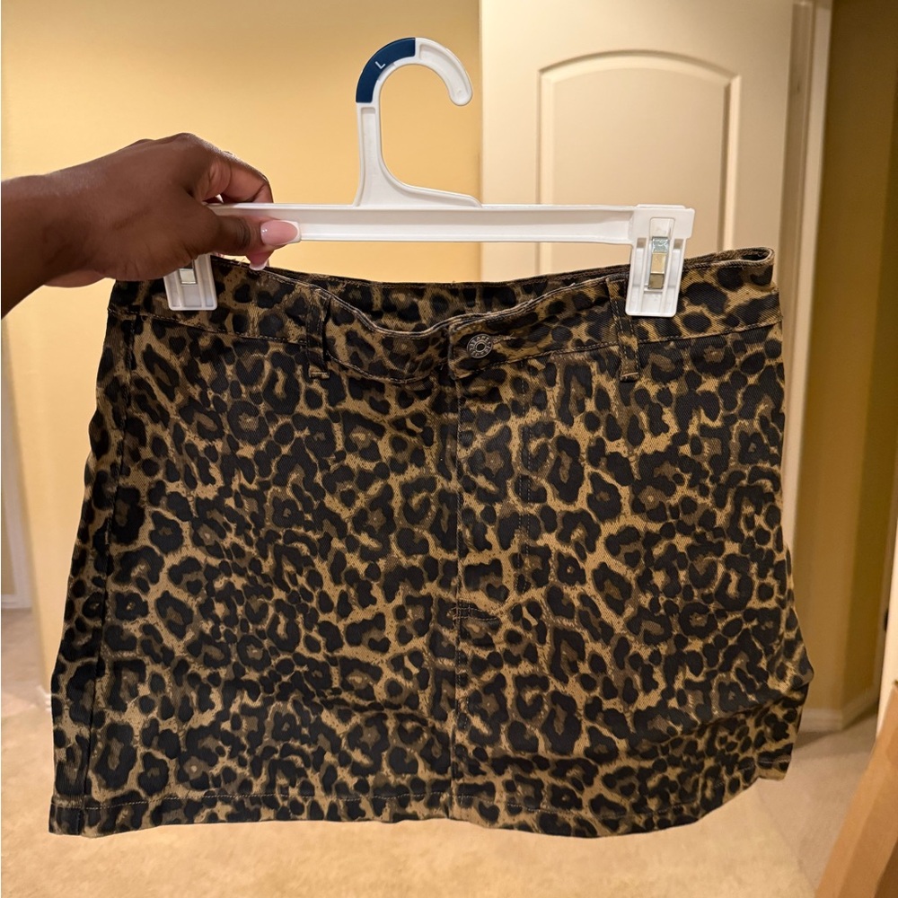 Leopard Print Mini Skirt